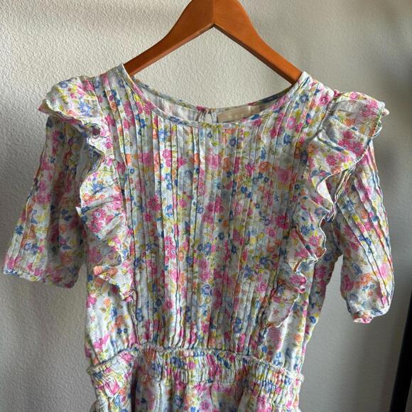 LoveShackFancy Natasha Blue Ditsy Floral Tiered Mini Dress Size M - Picture 6 of 14